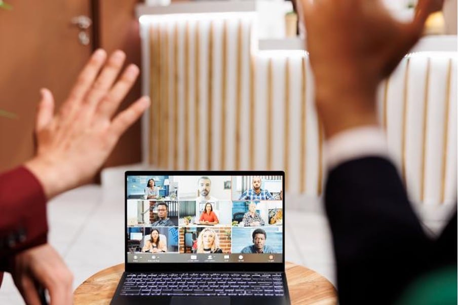 People conducting a web conference