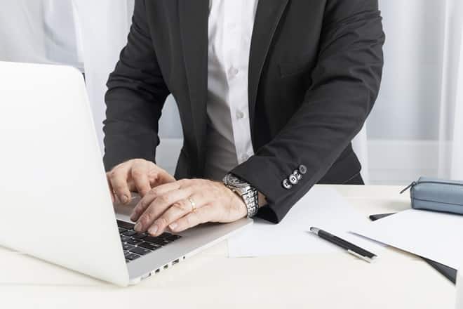 Man working on a computer